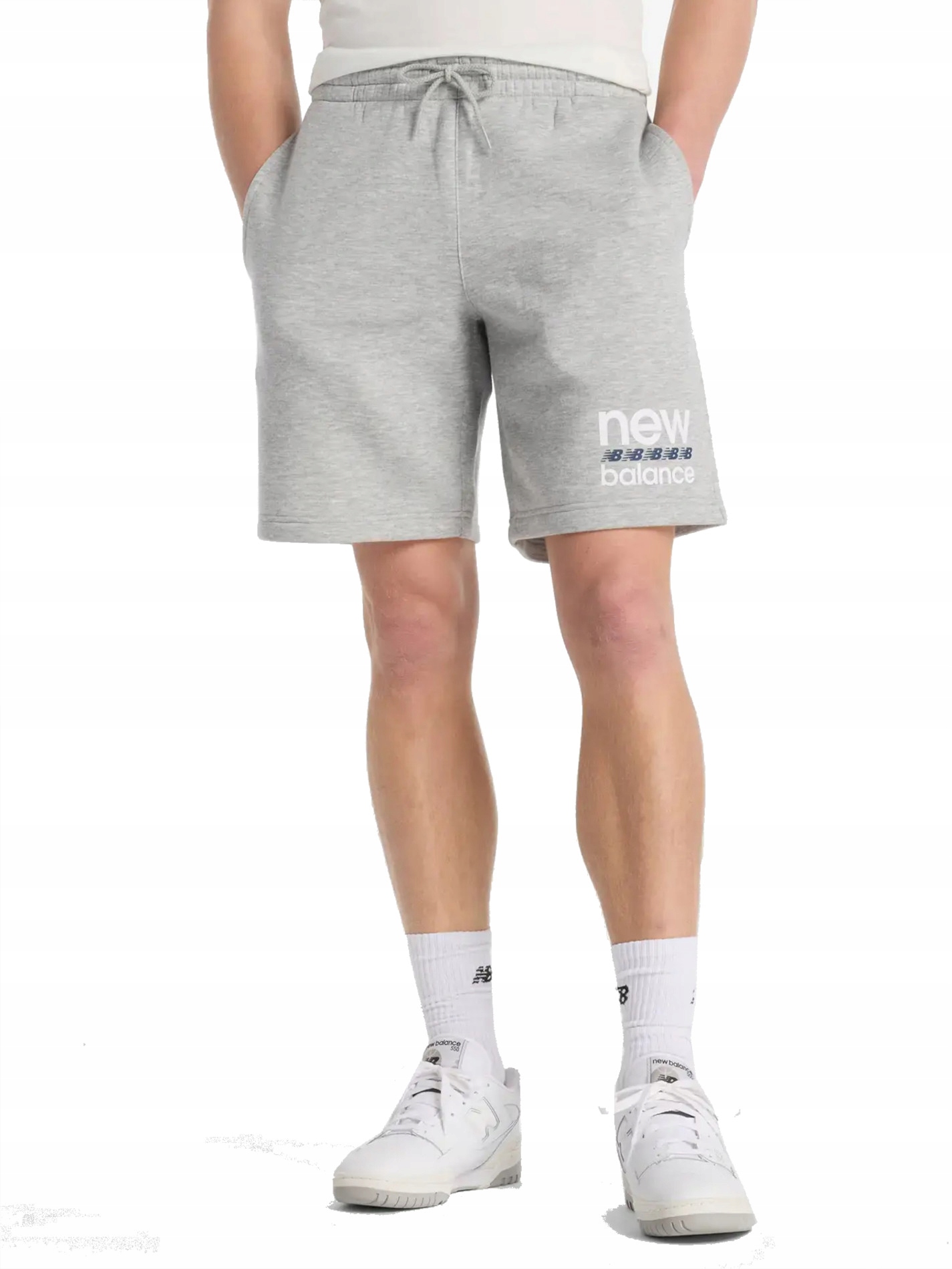 Kraťasy Šortky New Balance MS51940AG sportovní tepláky šedé M