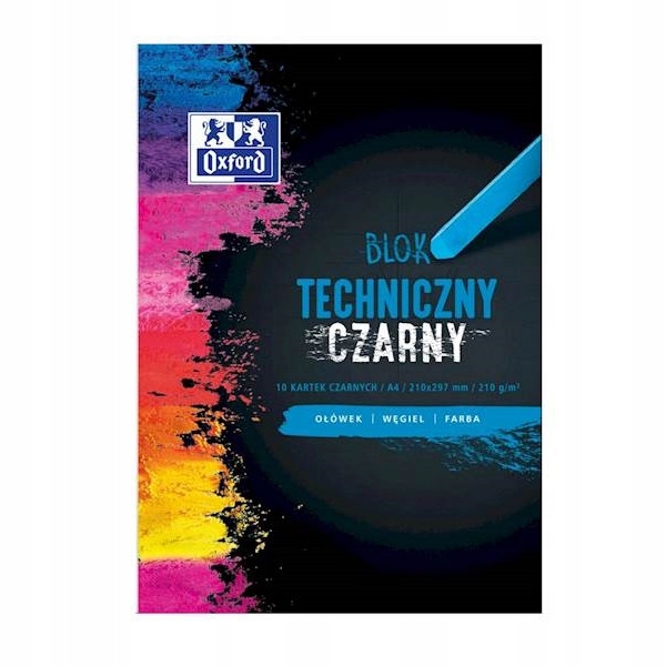 

Blok Techniczny A4/210g Czarny 10 Kartek Oxford