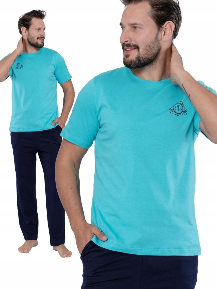 Hotberg Fryc tyrkysové pánské pyžamo s krátkým rukávem, velikost XL