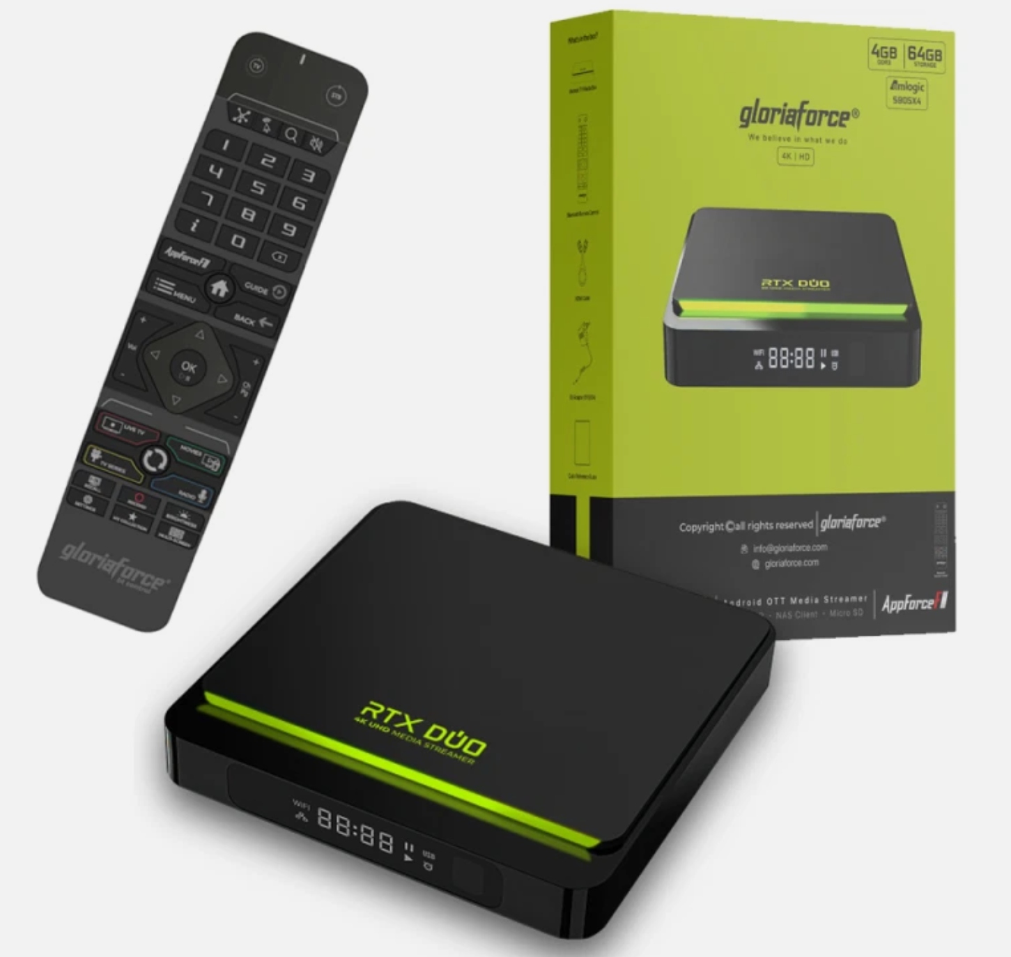 Gloriaforce RTX Duo - 4K Android S905X4 4/64GB IP TV Box