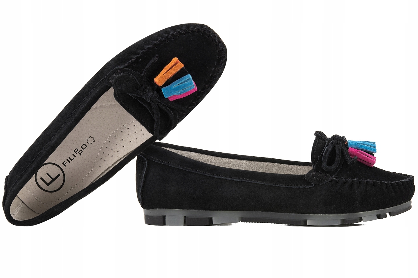 Filippo DP6136 Dámské Polobotky Mokasíny Semišové Kůže černé 36 Černá