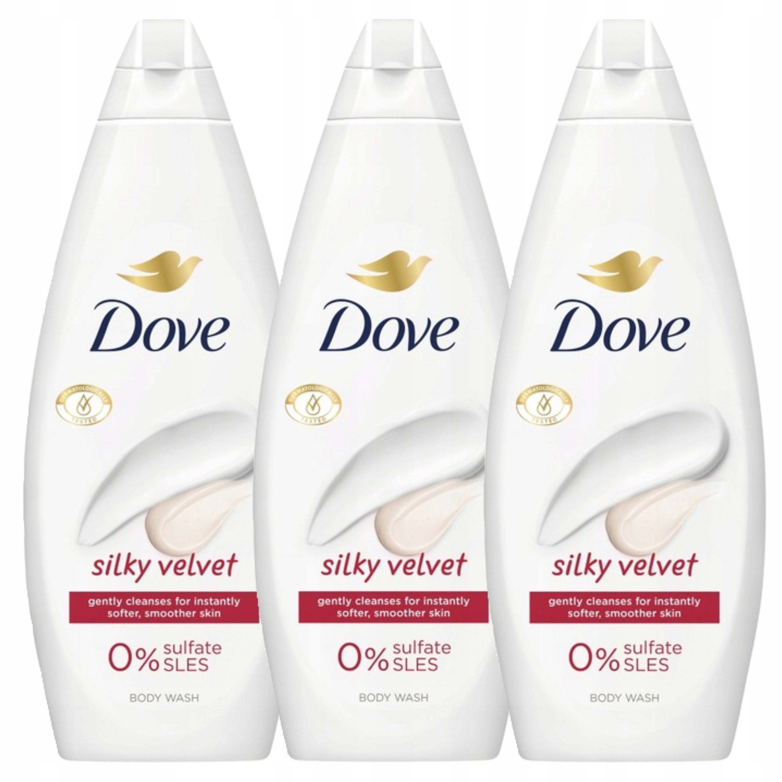 Dove Essential Sprchový Gel Pro Ženy Silky Velvet 720 ML X3
