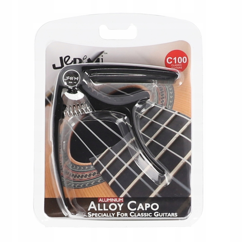 Kapodaster gitara klasyczna JEREMI C100 Czarny Waga produktu z opakowaniem jednostkowym 0.08 kg