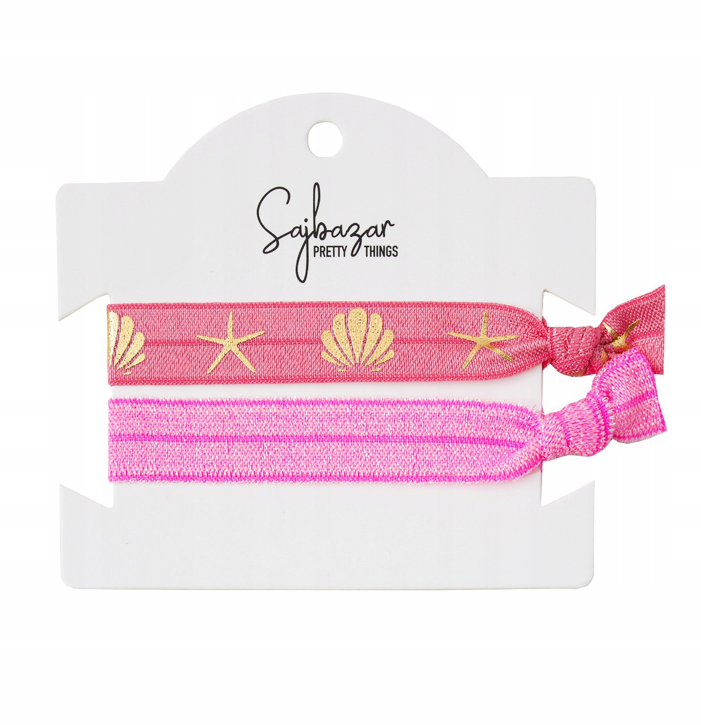 

Zestaw 2w1 bransoletka gumka do włosów boho różowa