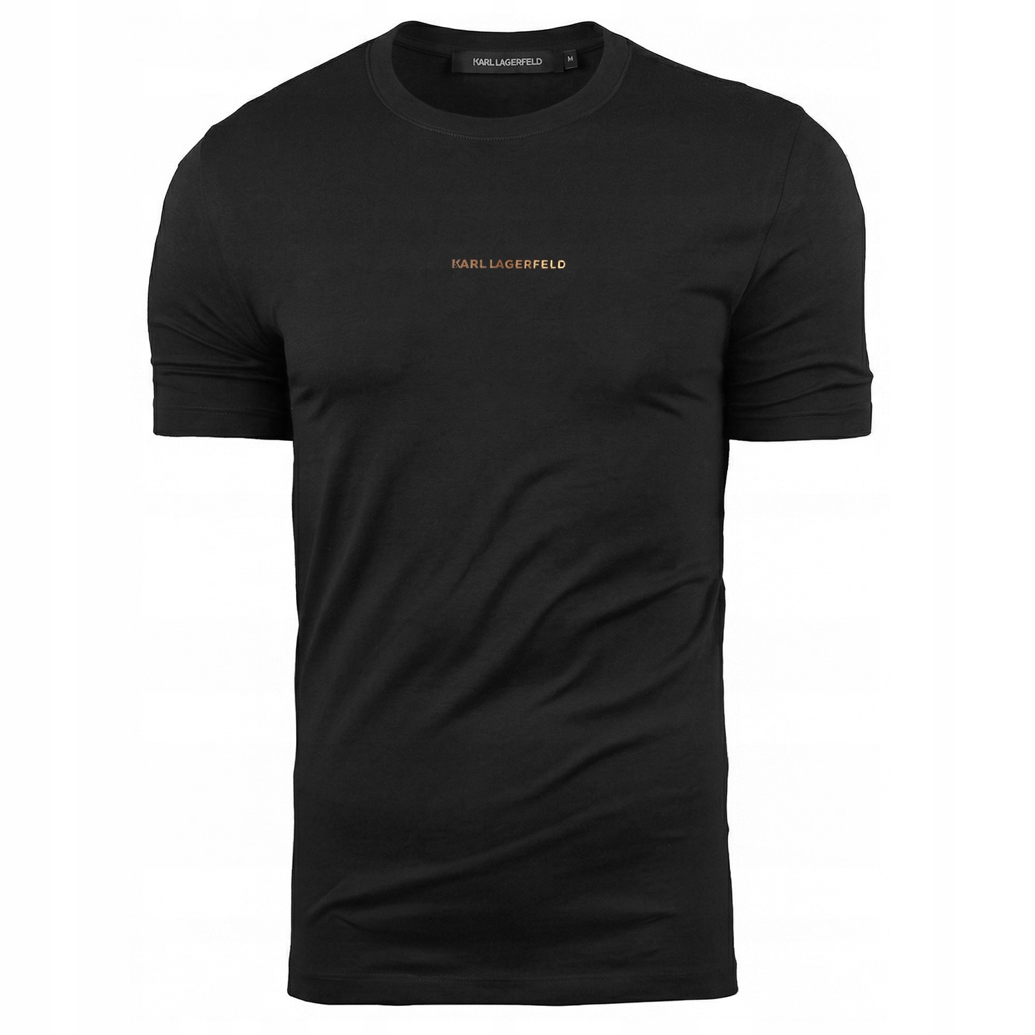 Karl Lagerfeld t-shirt męski czarny złote logo koszulka 755051 L