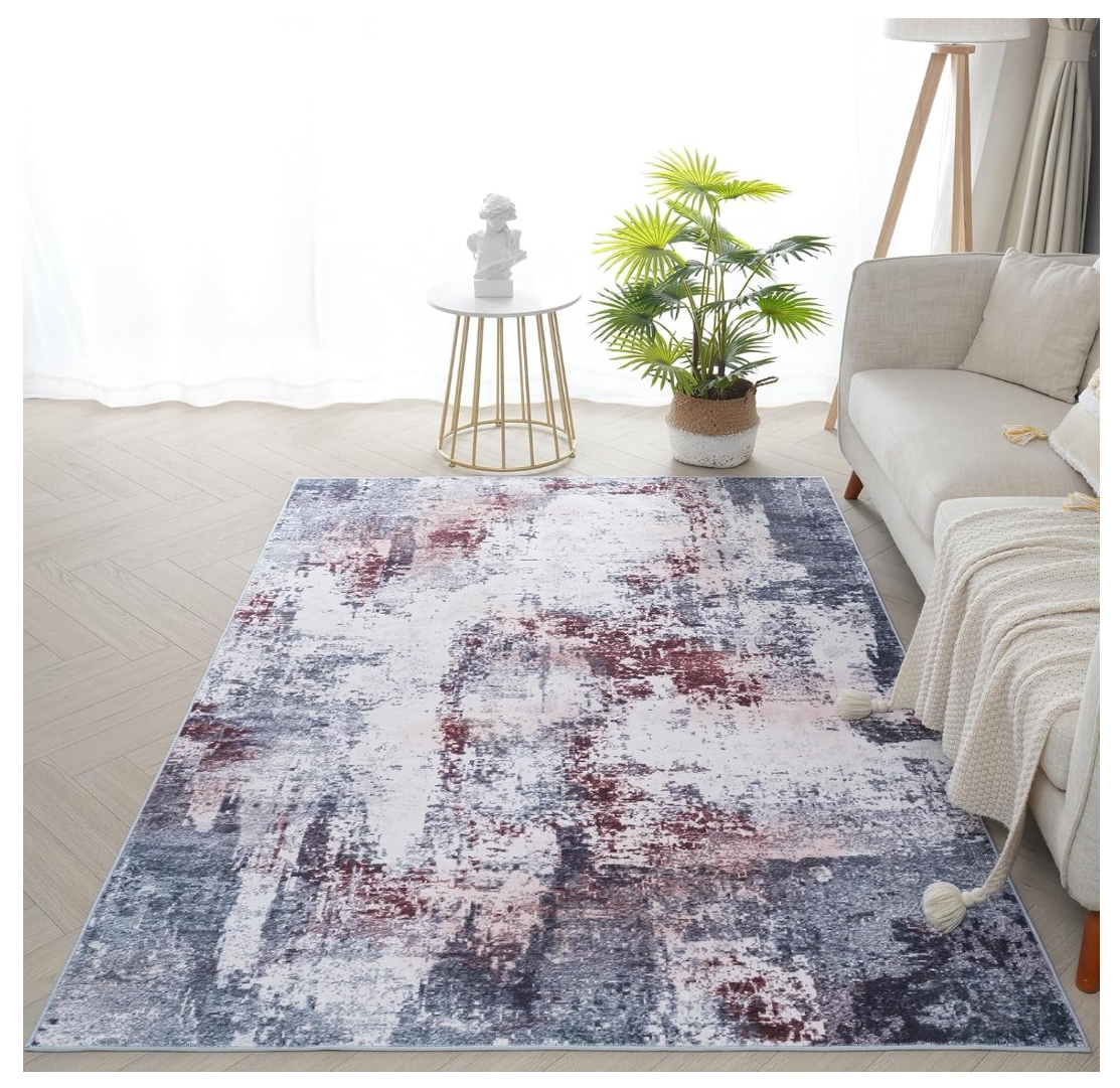 Koberec 120 x 160 cm do obývacího pokoje ložnice abstraktní Vintage Omyvatelný