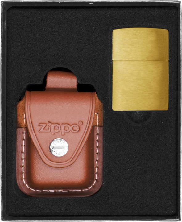 Sada Zippo Zapalovač Brass Brushed Dárkový No4
