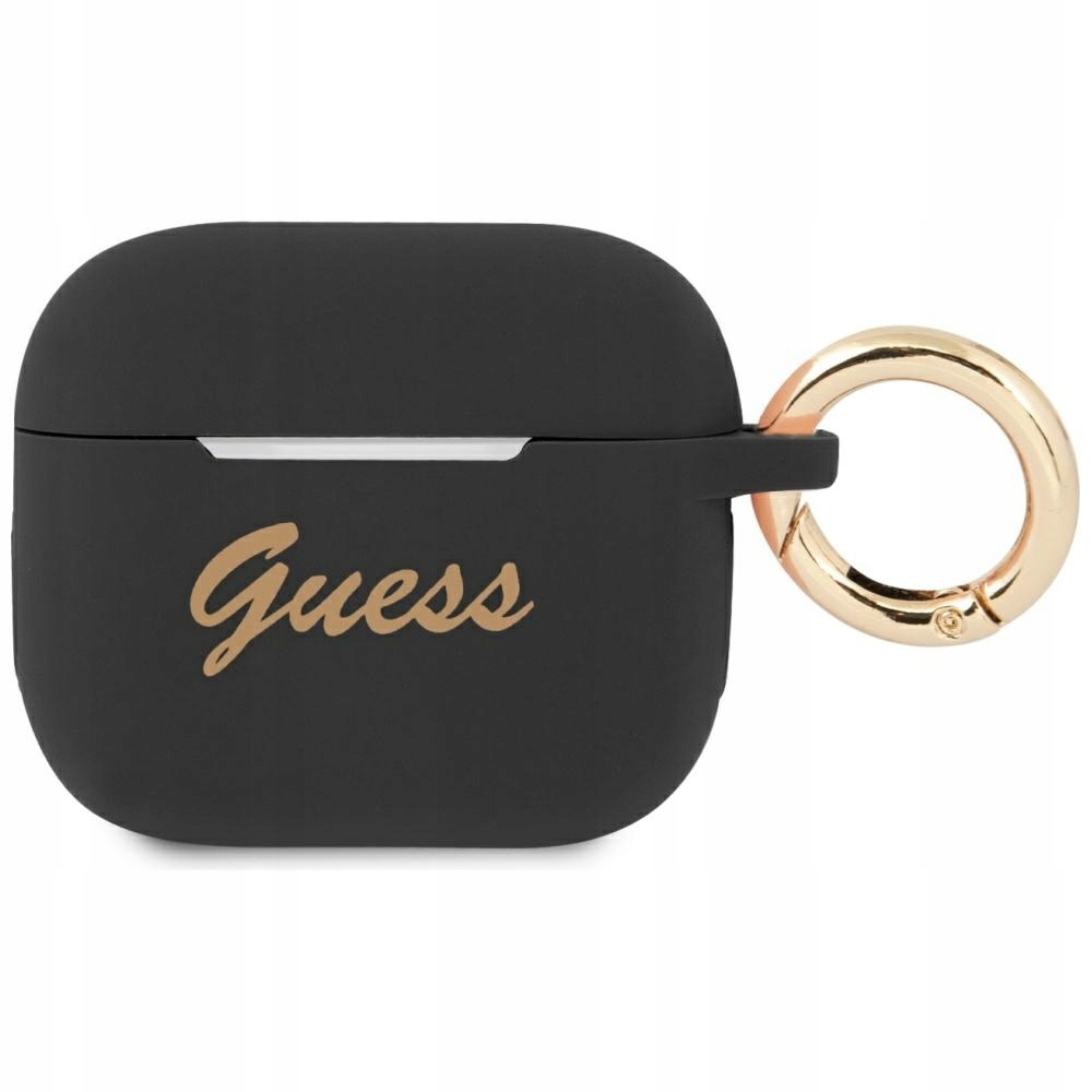 Guess GUA3SSSK AirPods 3 cover černý/černý Silicone Vintage Script