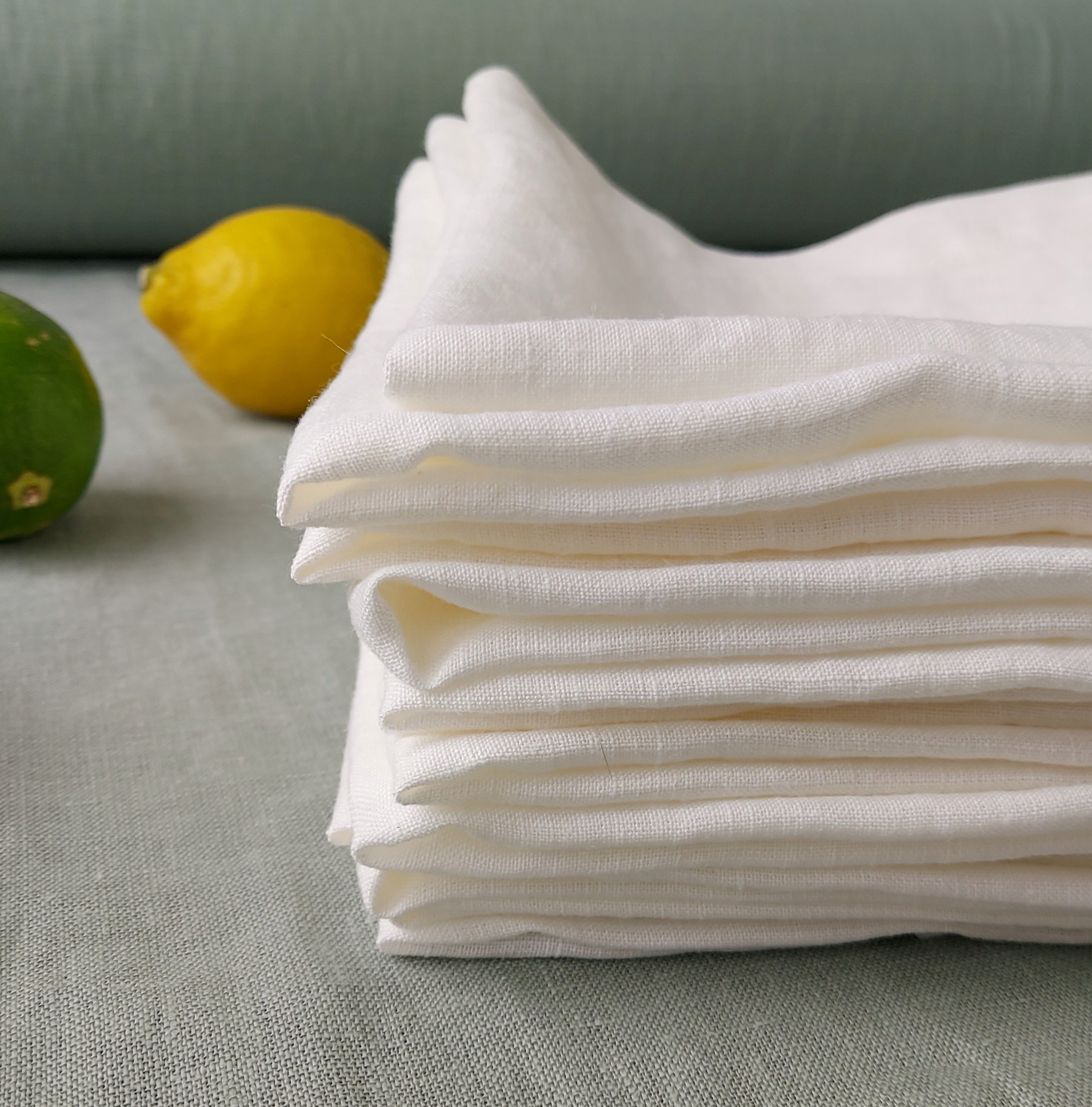 Lněné ubrousky, Sada Lněné ubrousky 10 ks 35x35cm, Měkký Len, Ecru