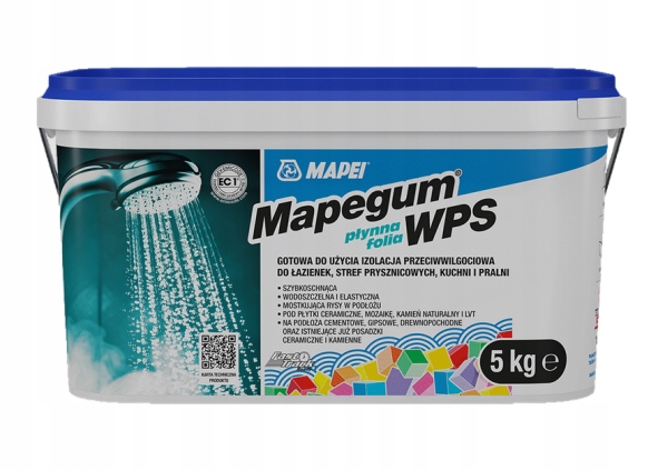Hydroizolacja Folia w płynie Mapei Mapegum Wps 5kg do Wewnątrz do łazienki