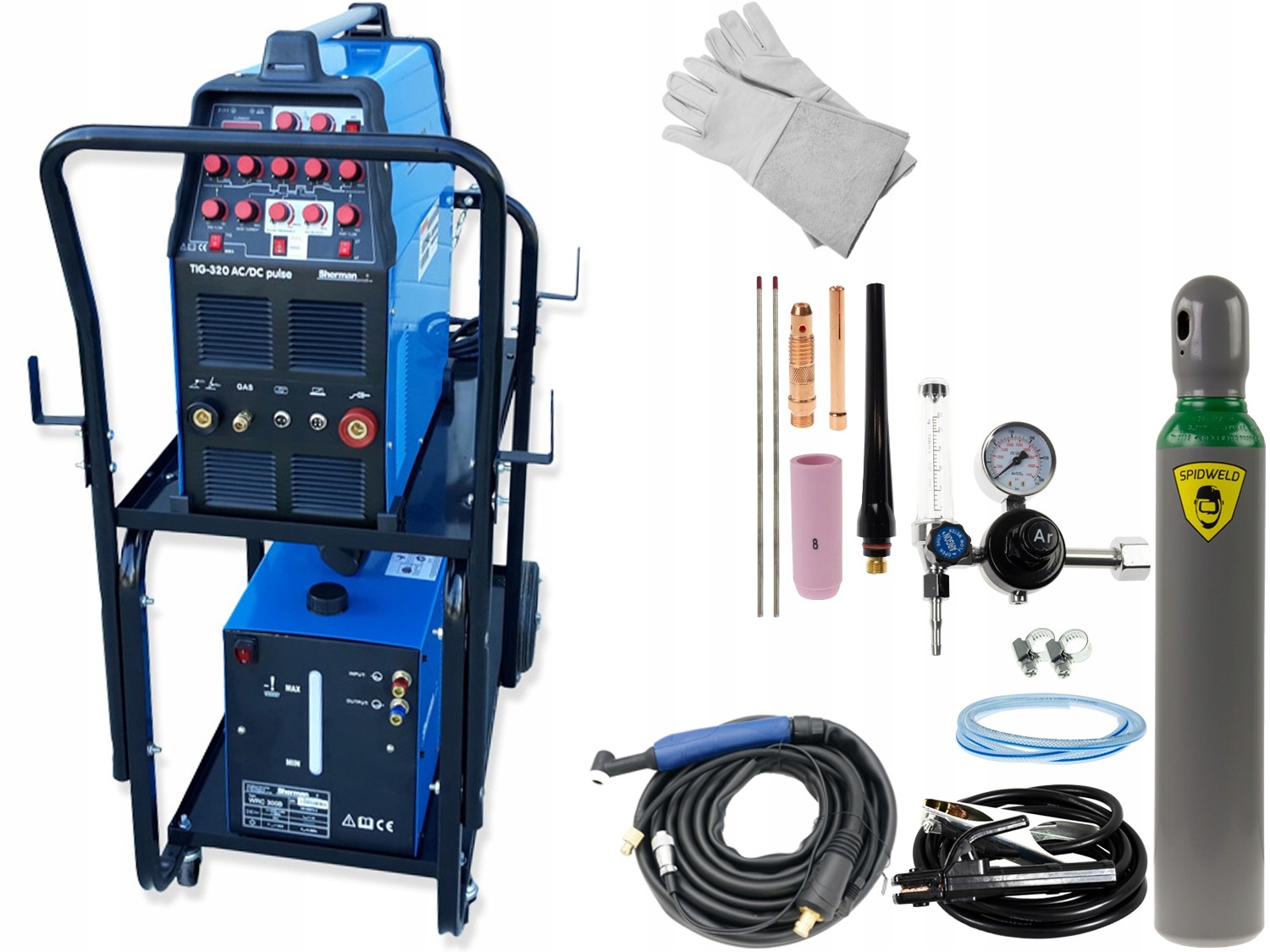 Spawarka Tig Mma 320A Ac/dc Sherman zestaw wodny