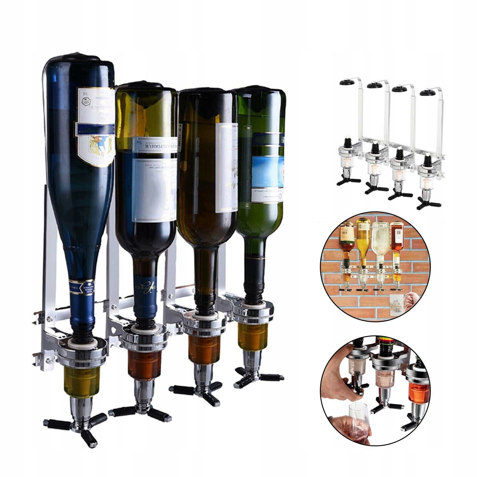 4 BUTELKI STYLIZOWANE NA BUTELKI DO NAPOJÓW ALKOHOLOWYCH, DOZOWNIK DO WINO Stan opakowania oryginalne