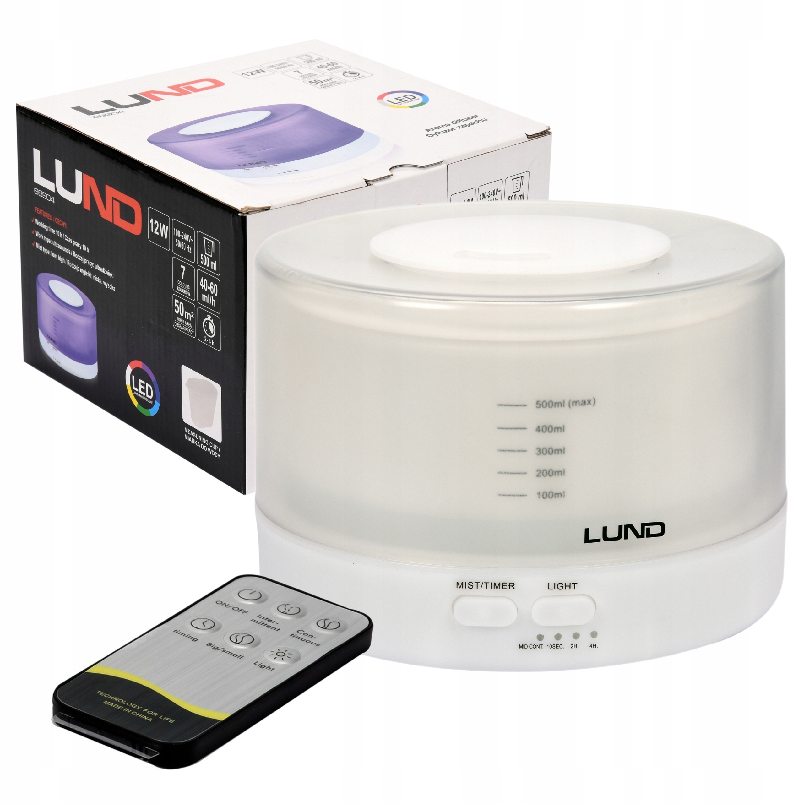 DYFUZOR ZAPACHOWY AROMATERAPIA 500ml LED + PILOT