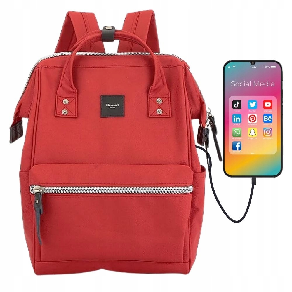 Himawari městský batoh do školy, Usb port, voděodolný, módní pro práci