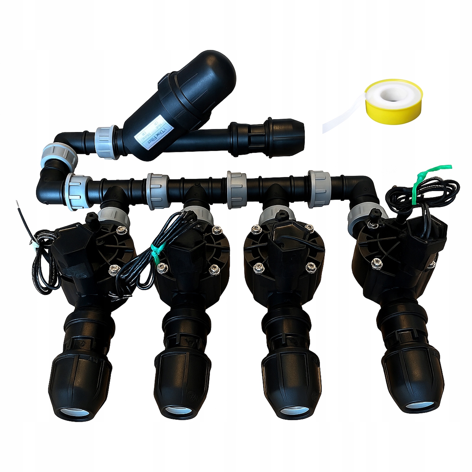 Sada Na Zavlažovanie 4 Sekcie Ventily Elektroventil Hv Rain Bird Filter