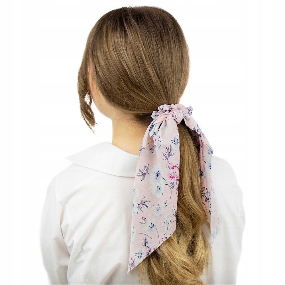 GUMKA do włosów APASZKA scrunchies kwiaty RÓŻOWA Marka Miss Glow