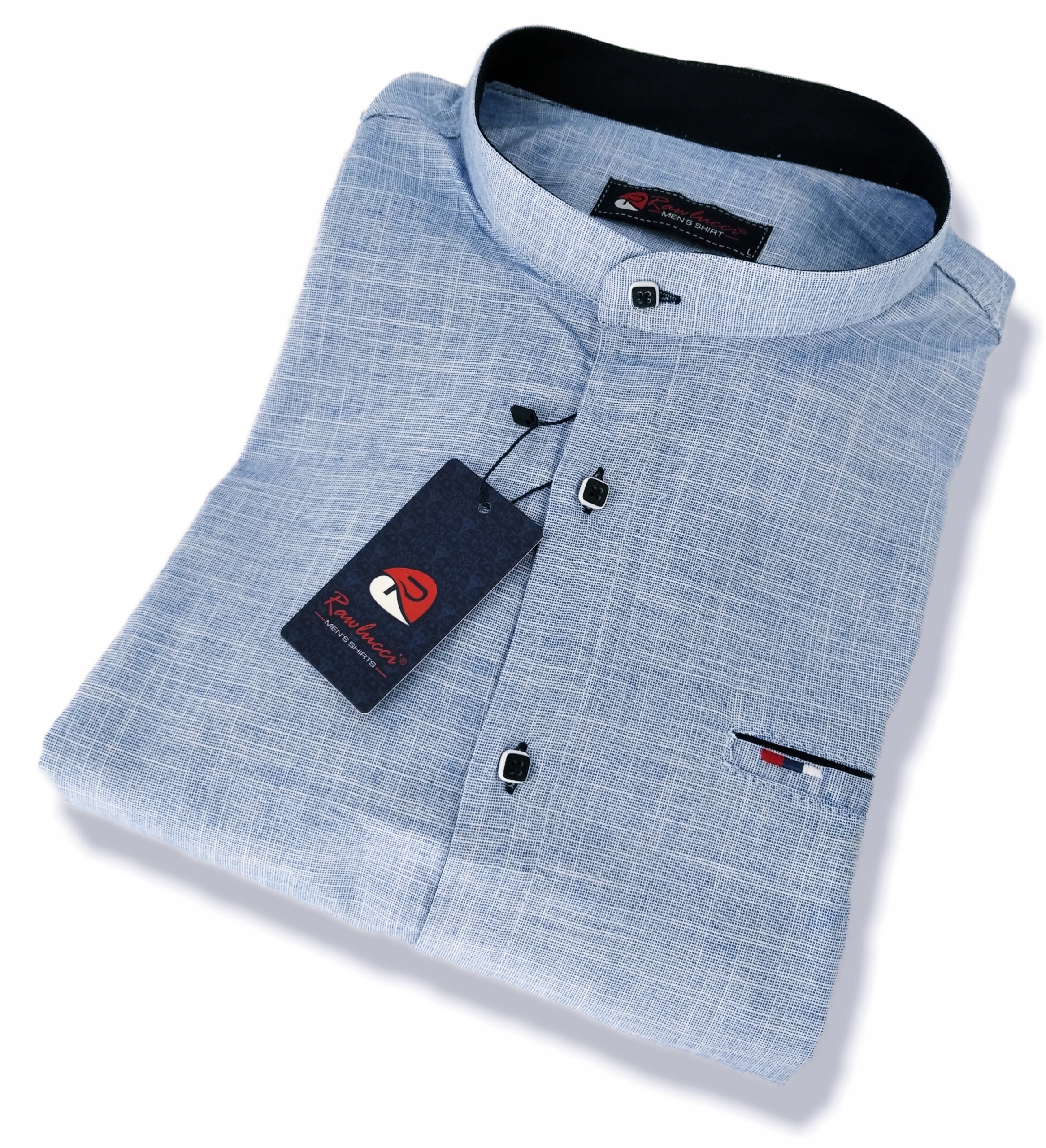 KOSZULA MĘSKA STÓJKA BŁĘKITNA SIGN 07 7XL 55/56 Rodzaj kołnierzyka brak