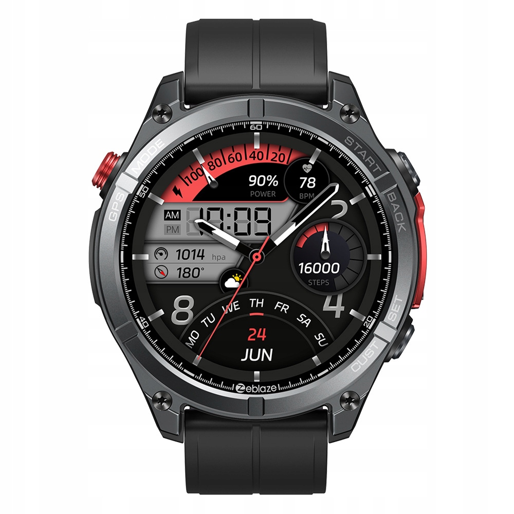 Smart hodinky Zeblaze Stratos 4 Gps, Amoled kompas, barometer, výškomer