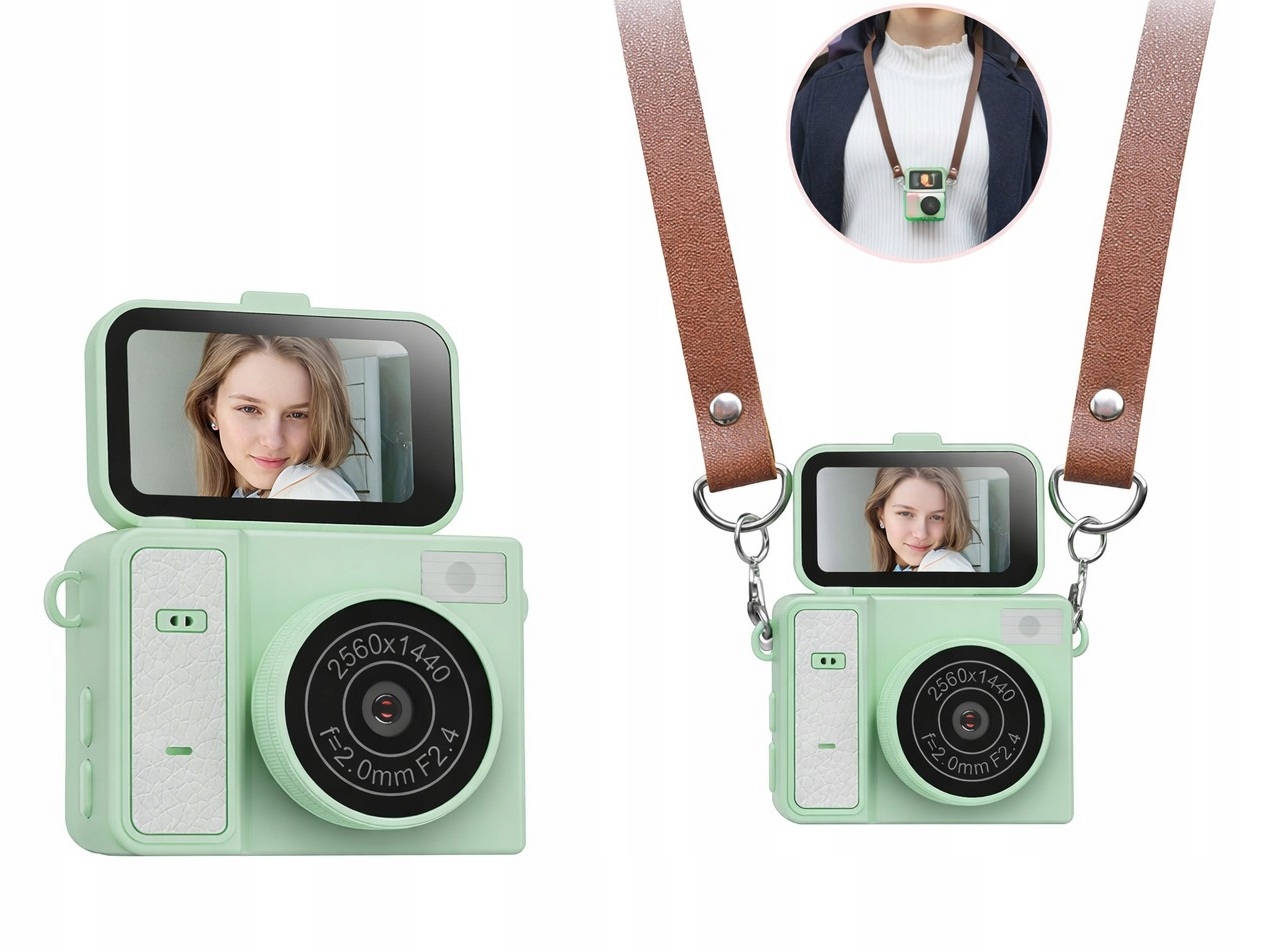 Xrec X7 Mini fotoaparát Retro kamera video 2K přívěsek přívěsek otočný displej