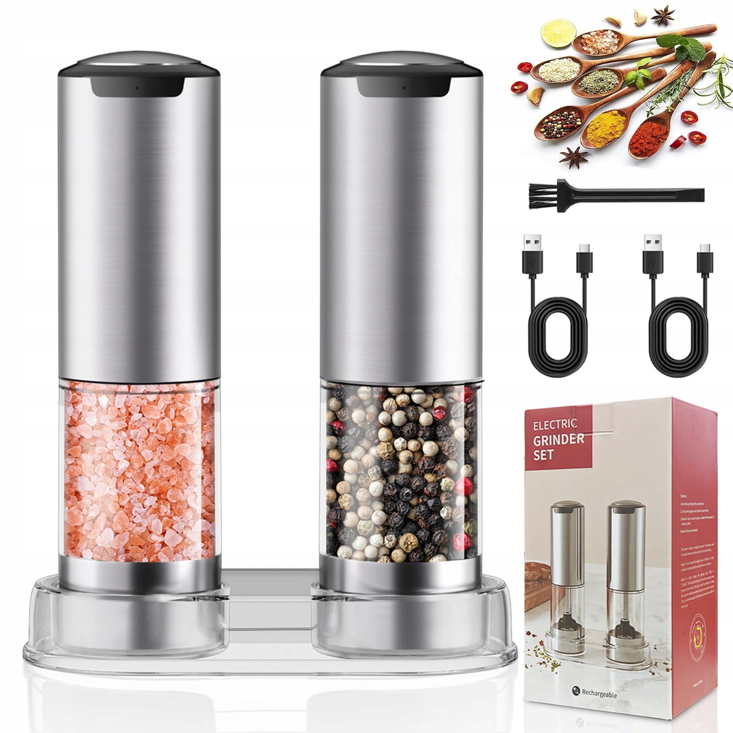 Elektrický Mlýnek Na Pepř A Sůl Solnička A Pepřenka 2KUSŮ