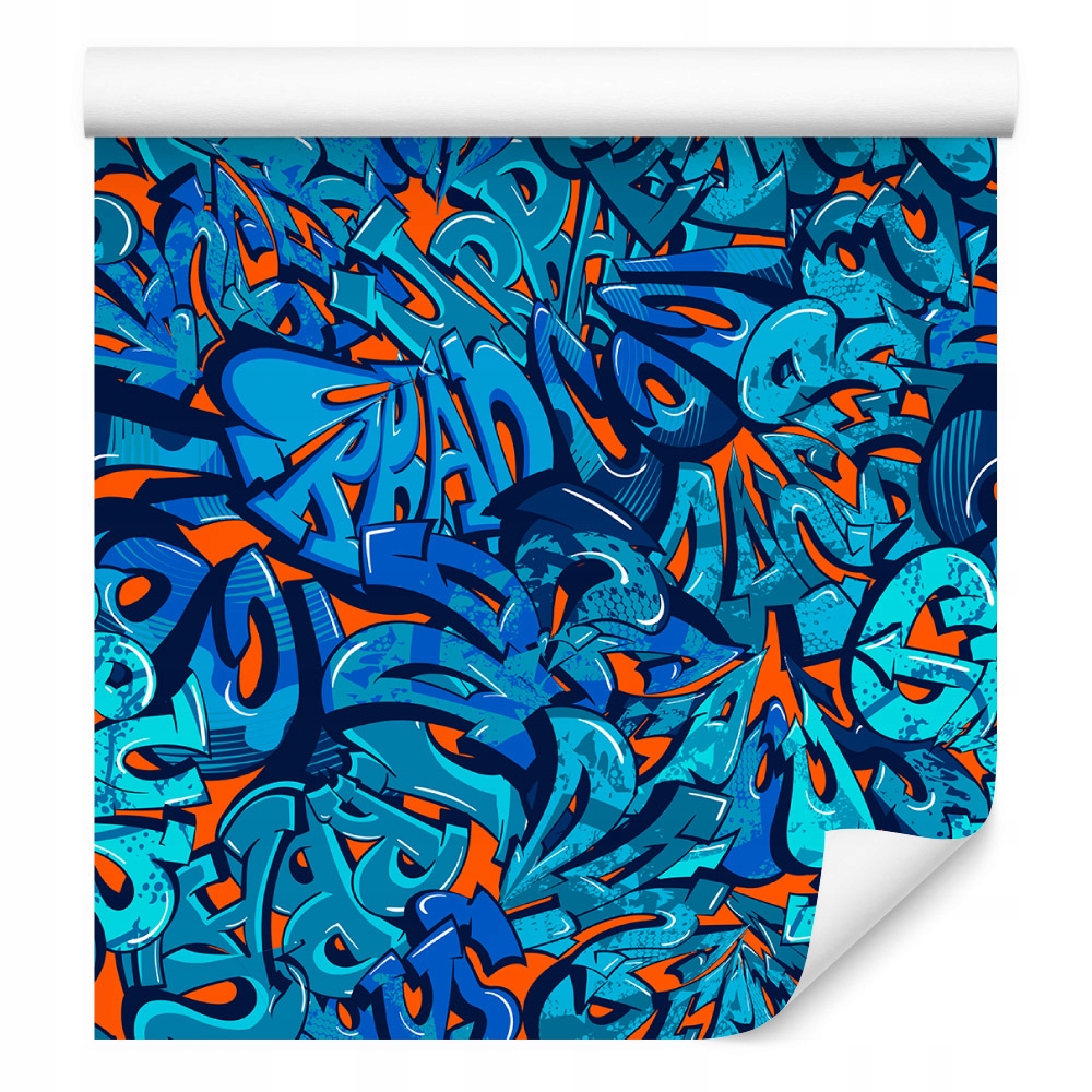 Mládežnická tapeta s módními graffiti barevnými nápisy