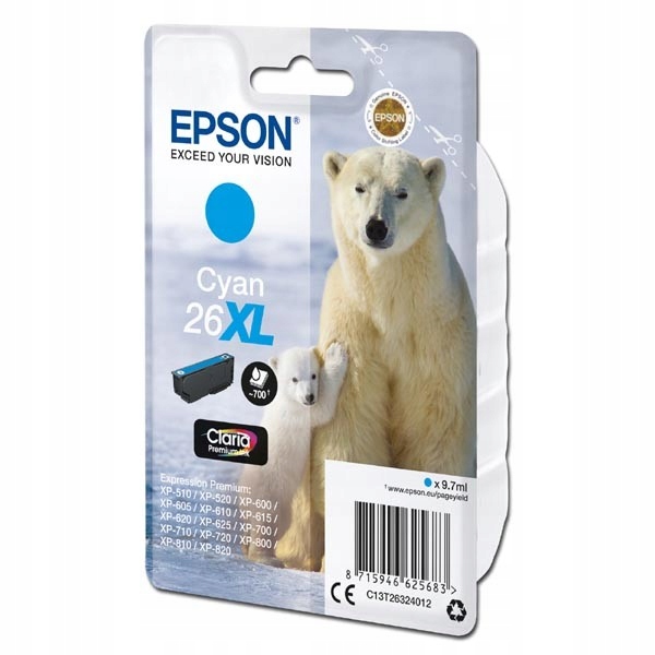 Inkoust Epson modrý (cyan) XL náplň 9 ml 700 stran Claria Premium