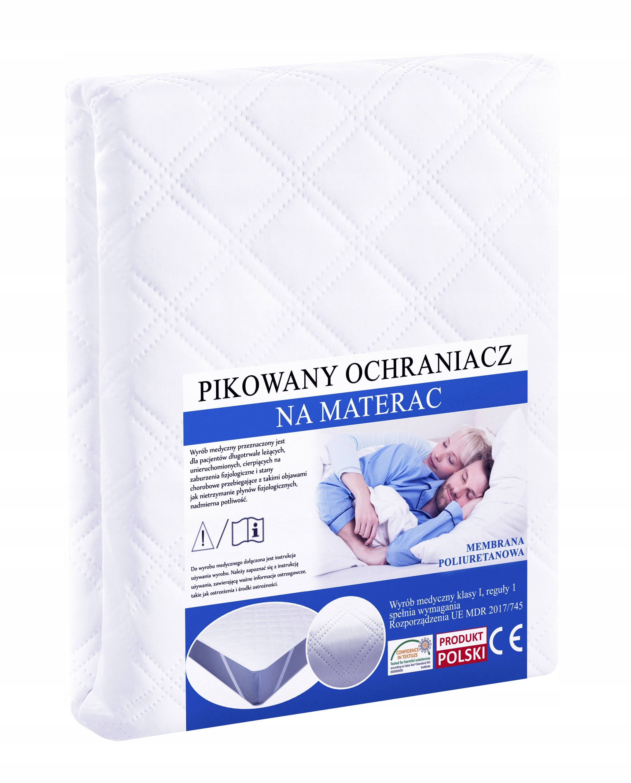 PIKOWANY OCHRANIACZ POKROWIEC NA MATERAC 160x220 NAKŁADKA MATA WODOODPORNA