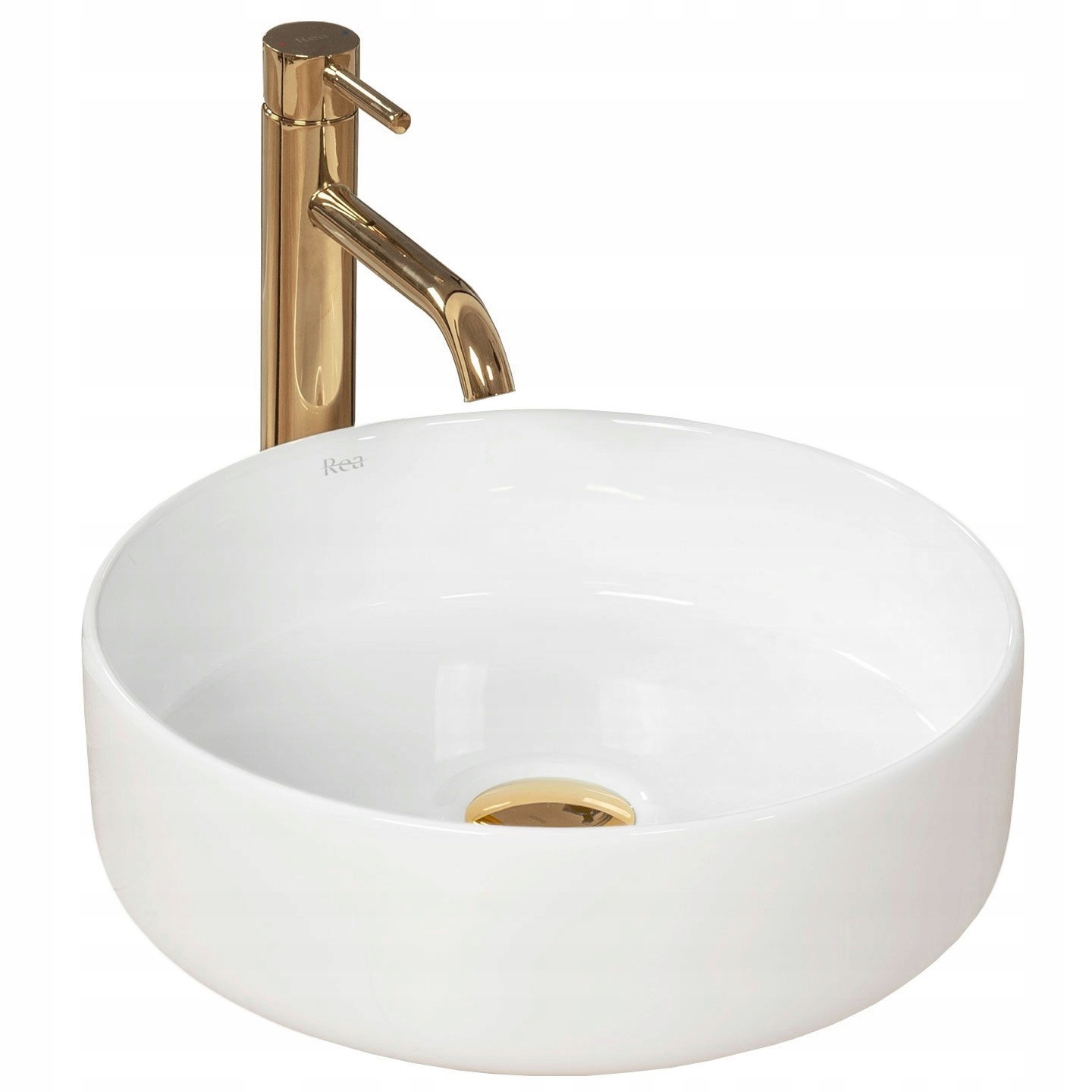 Umývadlo Na Dosku Okrúhle Rea Sami White Biela Oválna Keramická 36x36 cm