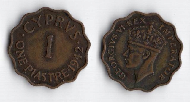 CYPR BRYTYJSKI 1942 1 PIASTRE