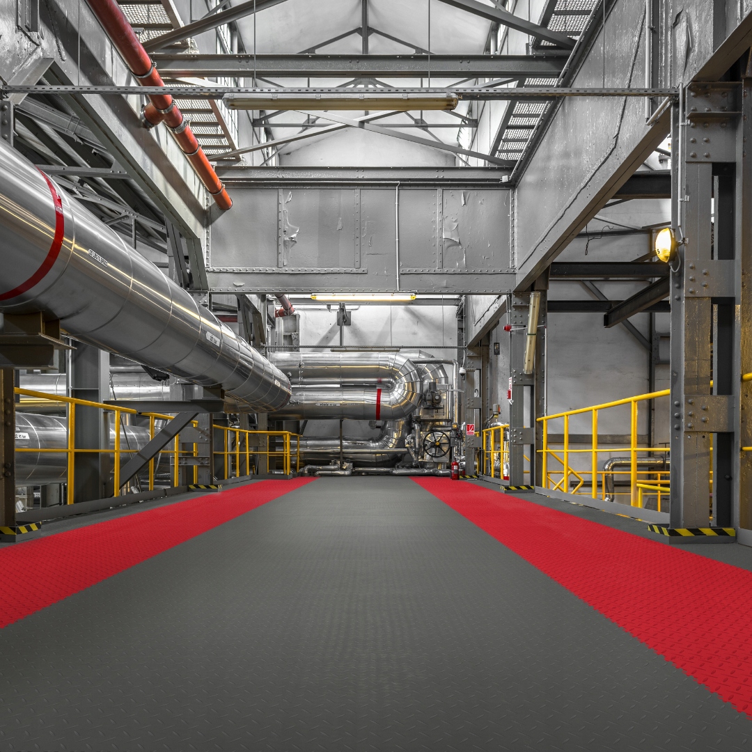 Płytki PCV do garażu szare ryflowane, warsztatu, serwisu Podłoga modułowa Jednostka sprzedaży sztuka