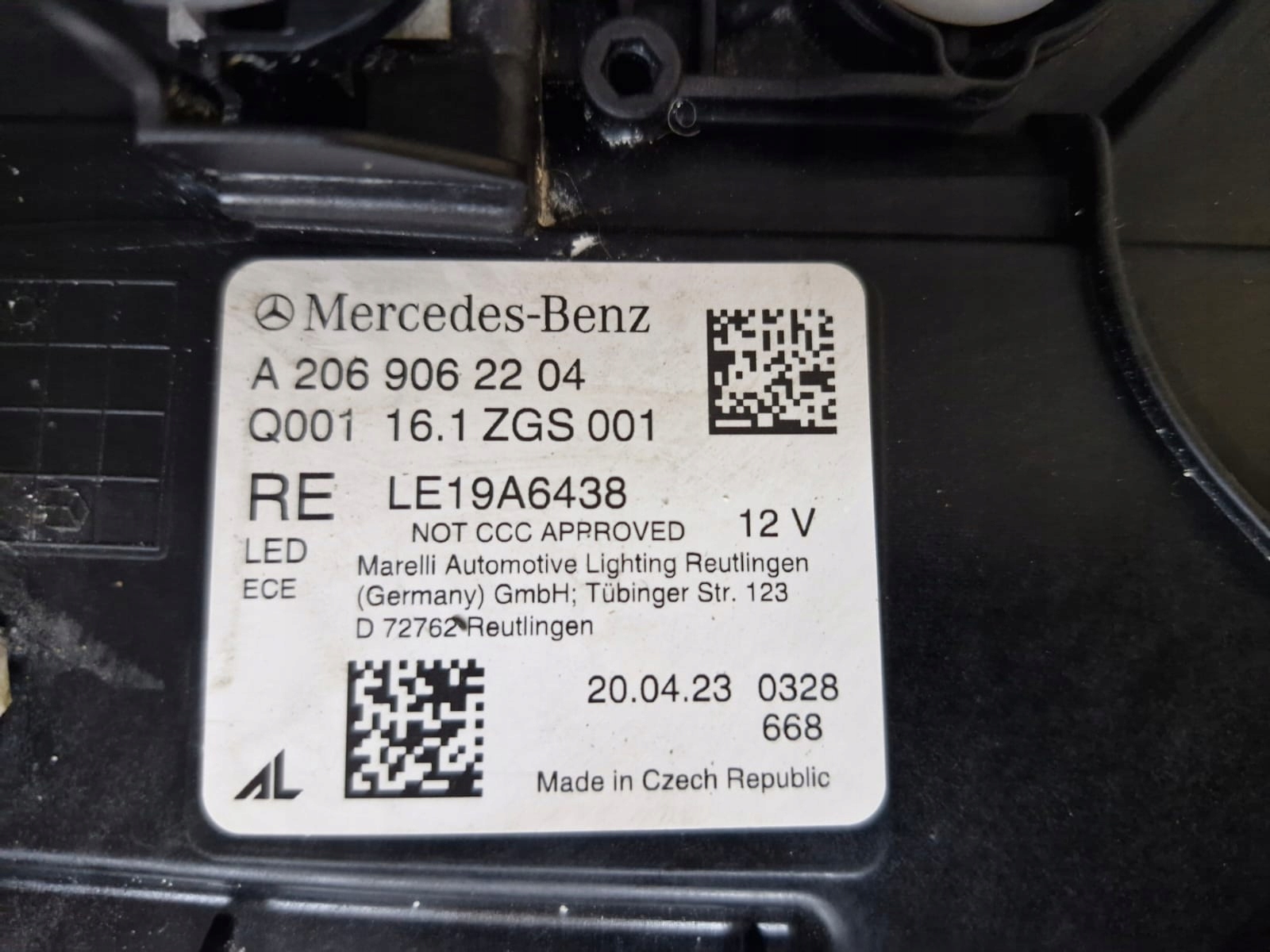 light right Mercedes C Klasa W206 Digital Light