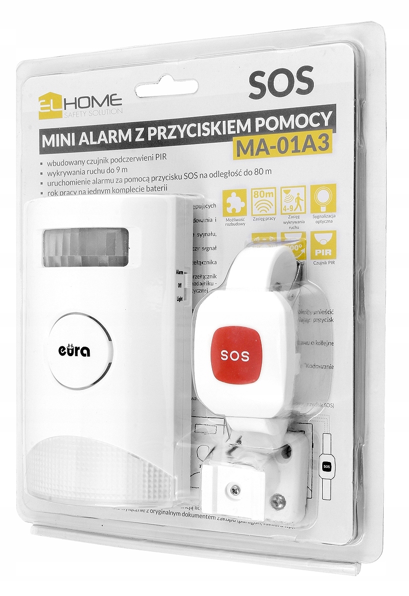OPASKA SOS DLA SENIORA PRZYWOŁANIE ALARM Kod producenta MA-01A3