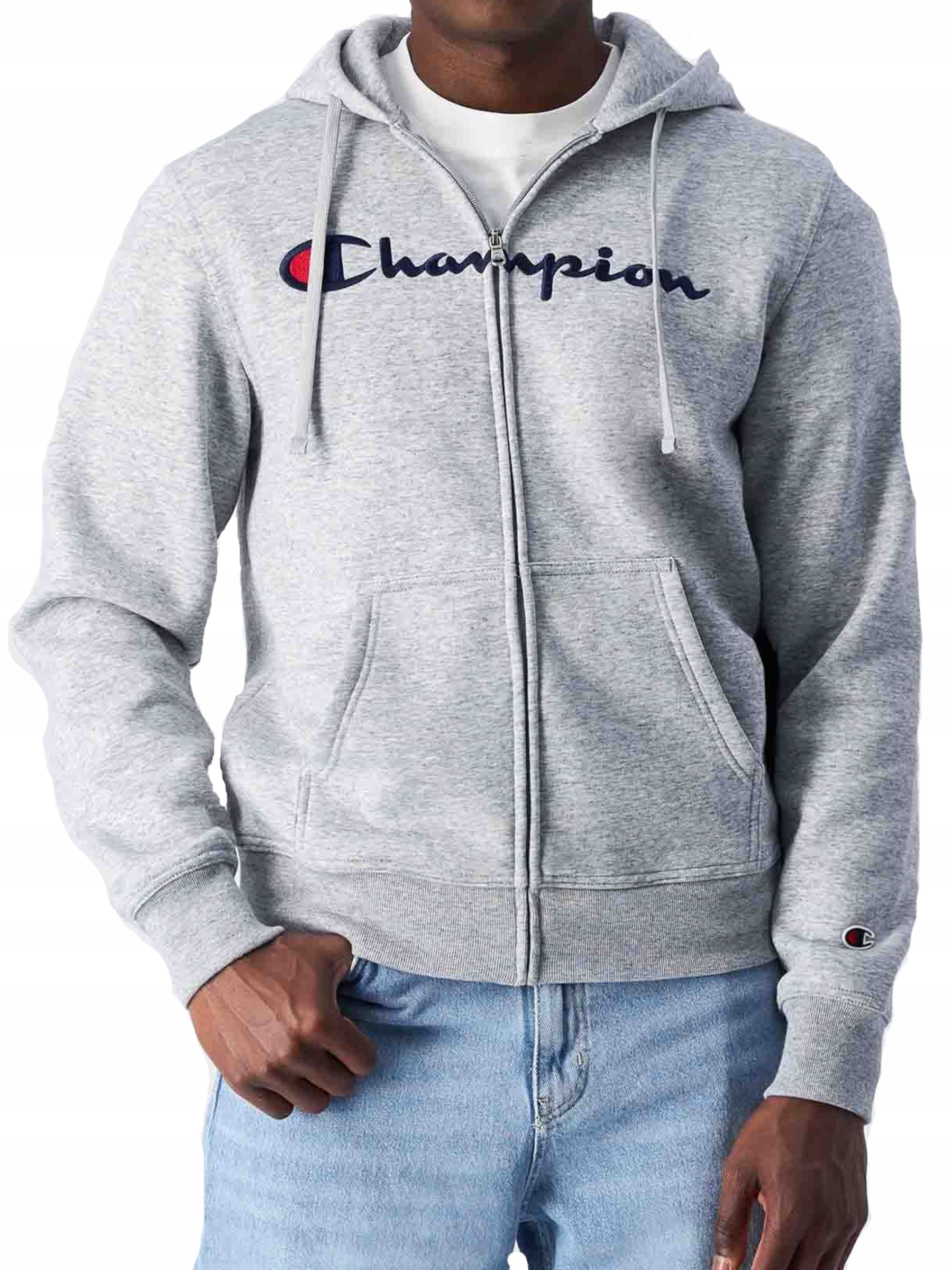 Sportovní Mikina Champion s kapucí 220255-EM021 na zip plus size 2XL