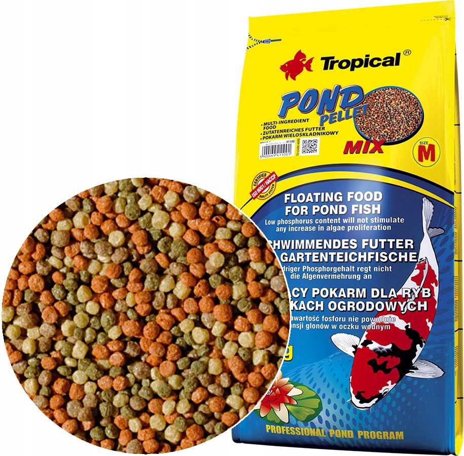 Tropical Pond Pellet Mix M 4kg/50L Pokarm do Oczka Wodnego Stawu