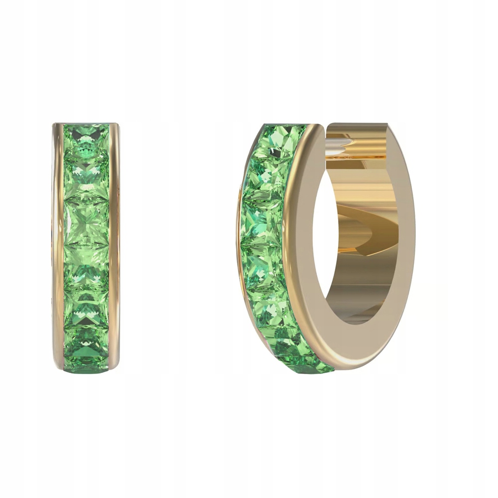 Guess náušnice zlaté se zelenými krystaly Na Dárek kolečka JUBE03134JW