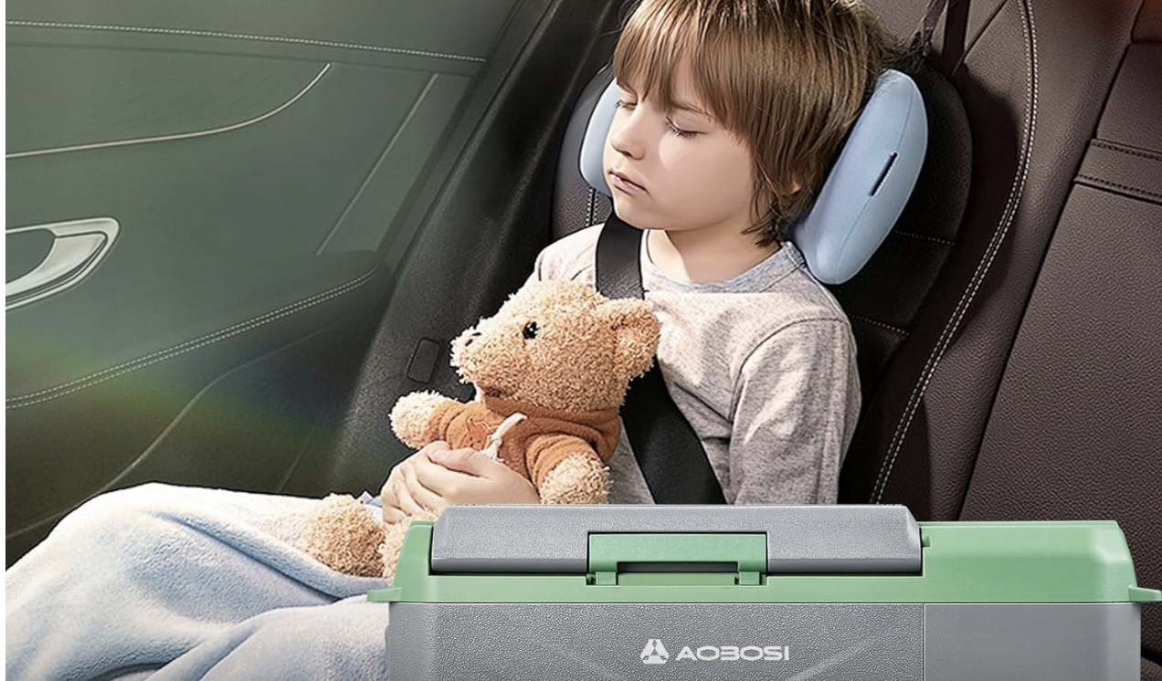 Przenośna lodówka z trybami MAX i ECO 17L AAOBOSI szara 60x33,4x32,4 cm Pojemność 24 l