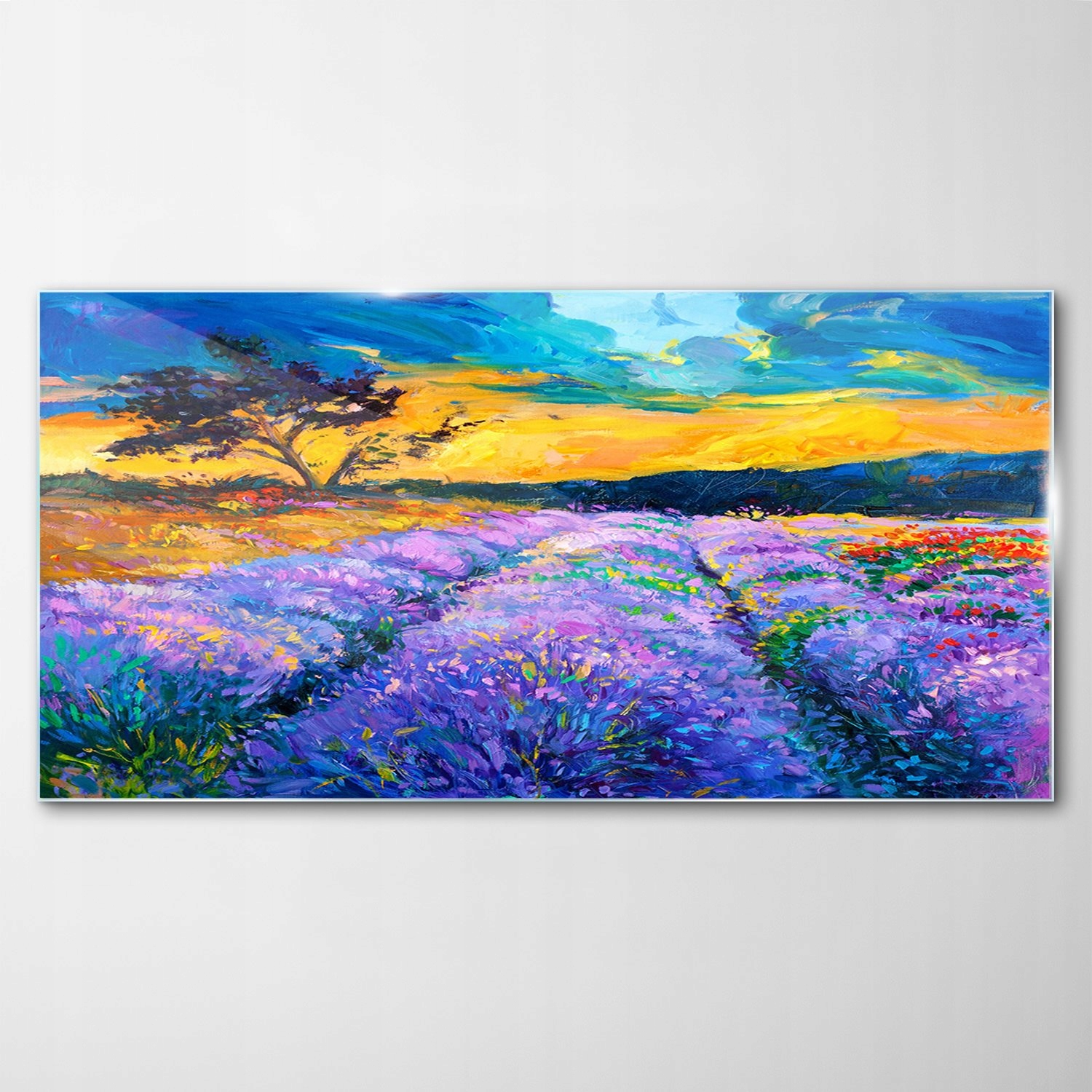 

Obraz na Szkle Dekor Lawenda Zachód Słońca 100x50