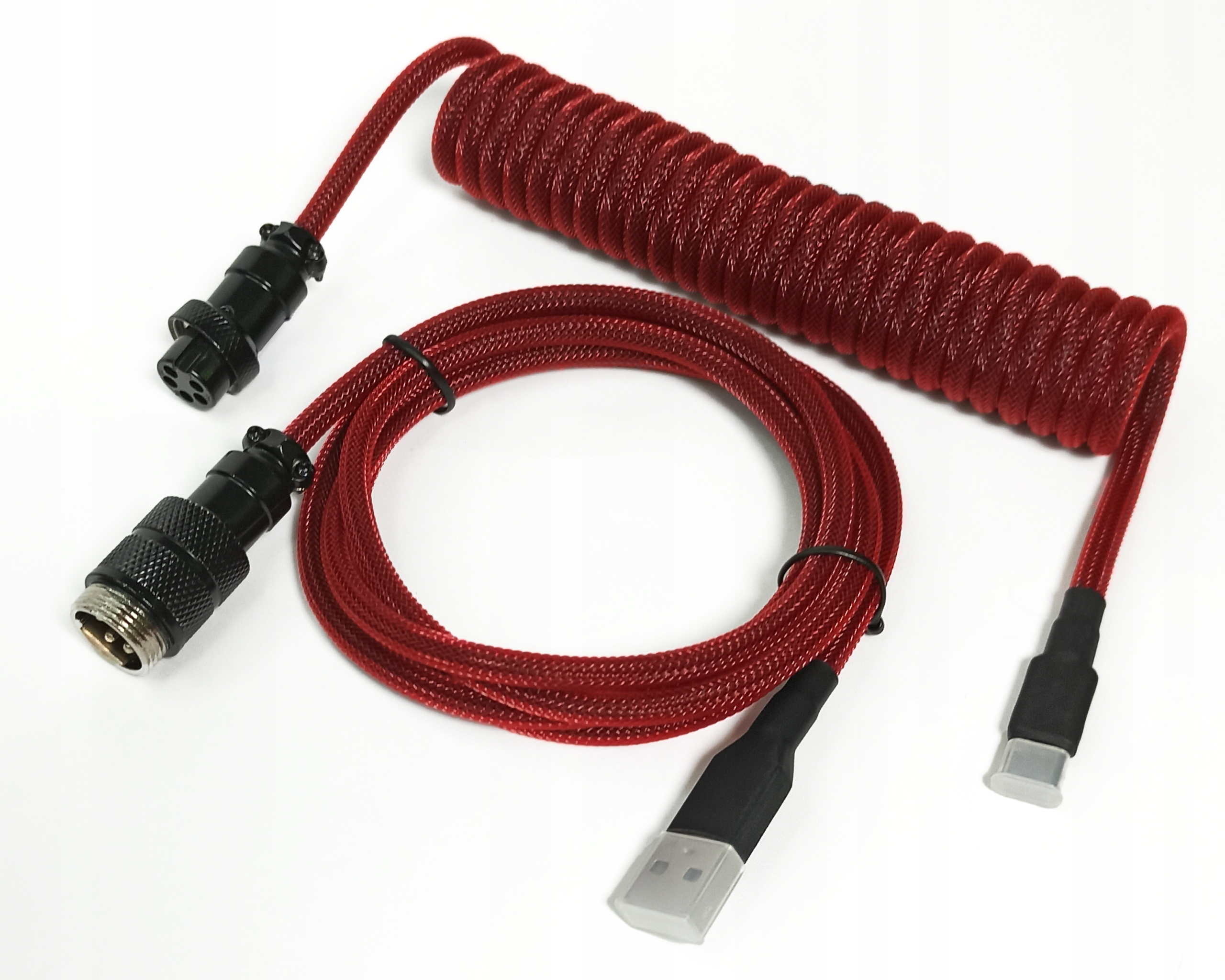 Coiled Cable Ozdobny Dekoracyjny Kabel Spiralny 5-pin Usb-a do klawiatury