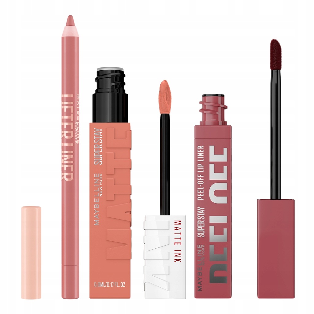 Zestaw Maybelline Nude Lip Combo Matte Ink Loyalist 2 Rodzaje Konturówek
