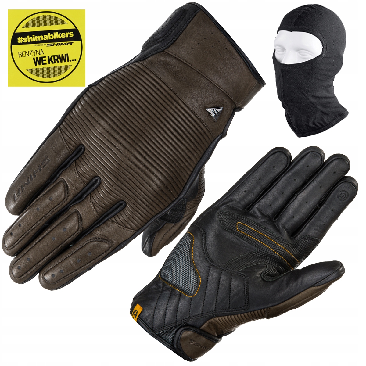 Motocyklové Rukavice Shima Blake Brown Pánske Kožené Krátke Darček