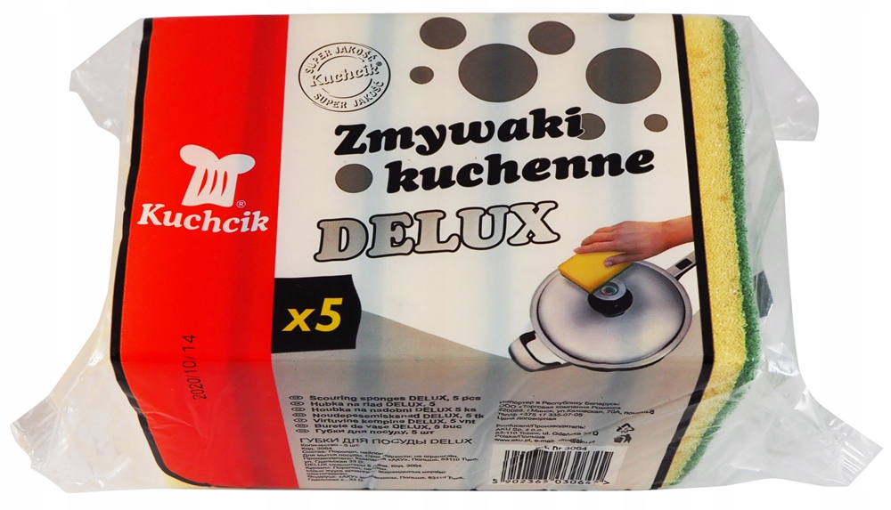 

Kuchcik gąbka do mycia naczyń zmywak Delux 5szt.