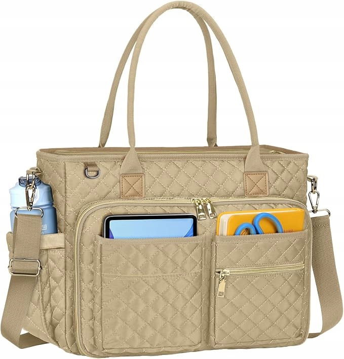 TORBA TECZKA DAMSKA DO PRACY NA LAPTOPA I AKCESORIA ROBOCZE NA RAMIE