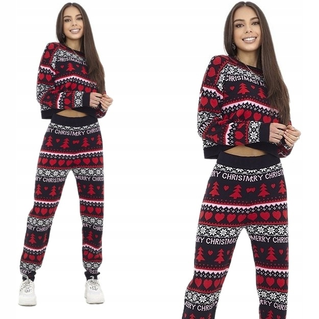 SWETER ŚWIĄTECZNY ZESTAW Z SPODNIAMI ŚWIĄTECZNE S