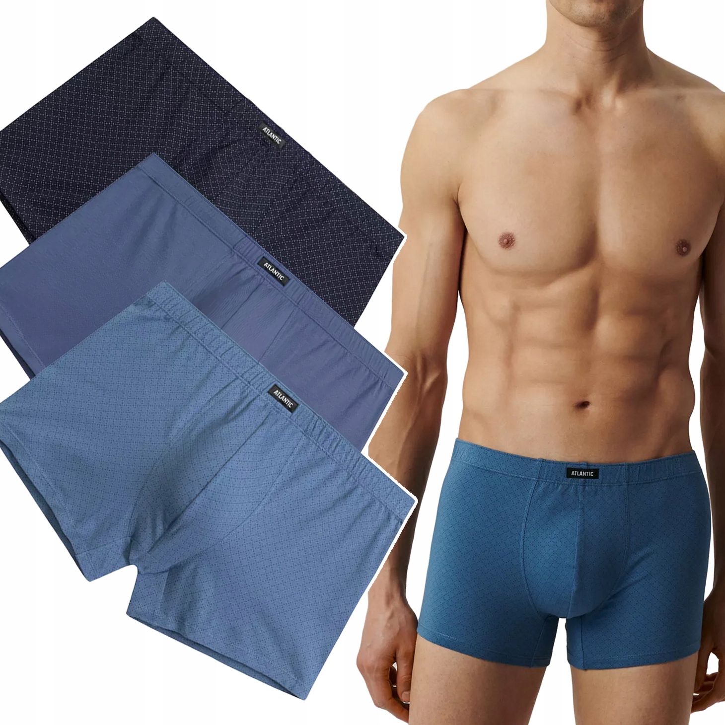 Pánské Boxerky Atlantic 3MH-212, přiléhavé šortky, 3 Vzory XL