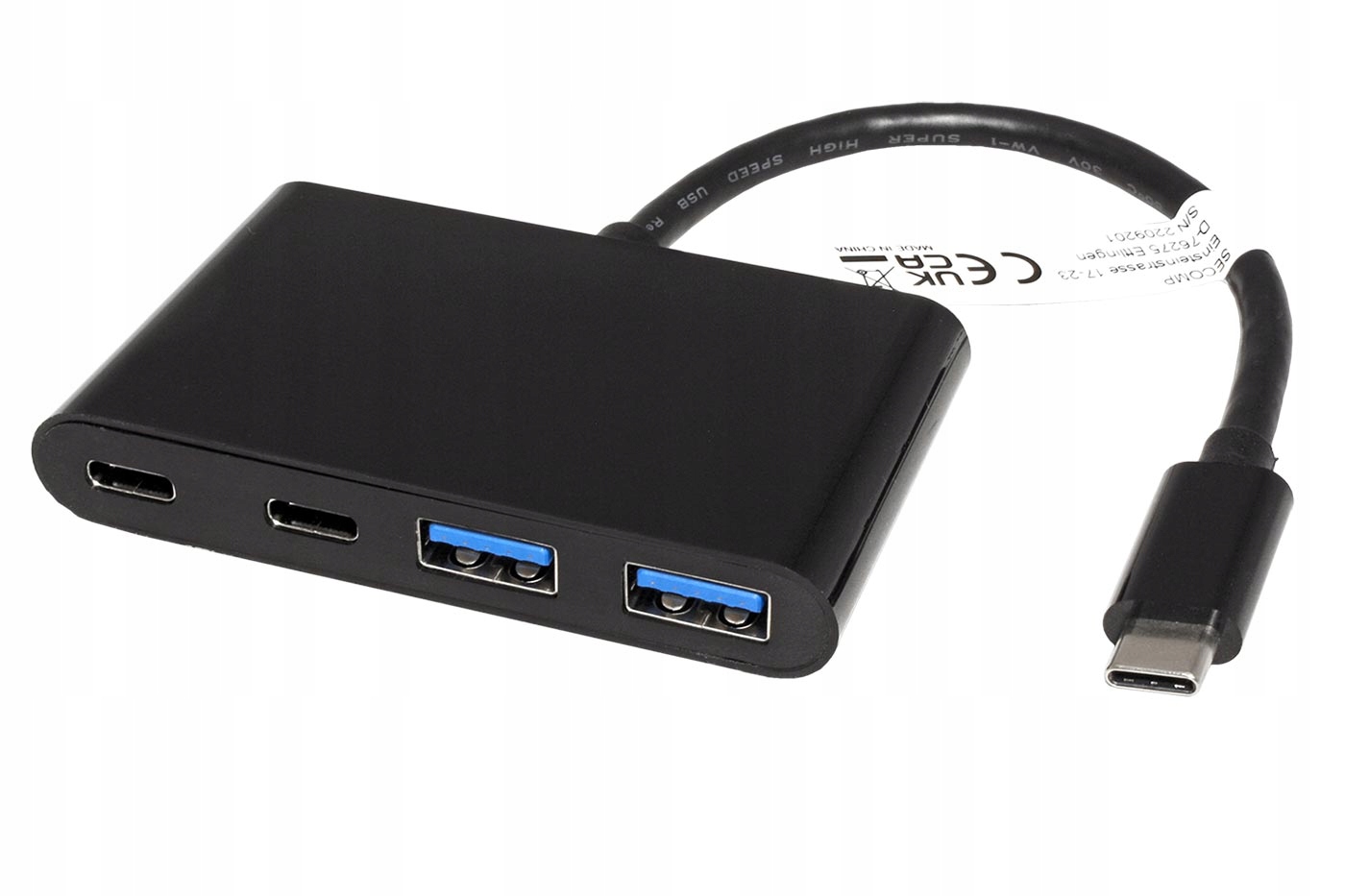 Value Usb 5Gbps Hub, Usb C(M) 2x USB3.0 A(f) 2x Usb C(f), 17cm