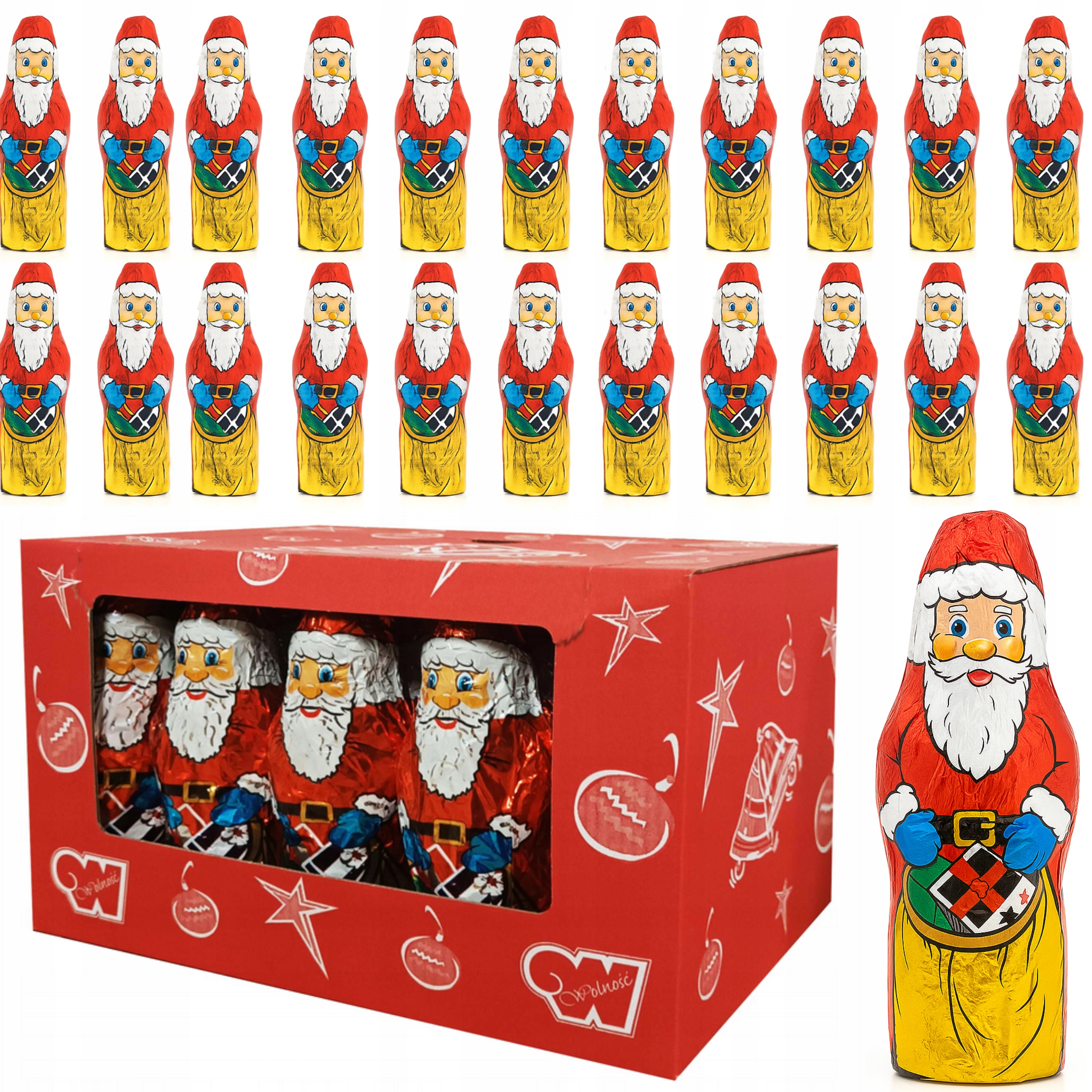 Vánoční sada figurek Mikuláš 60g 24 kusů na Vánoce Hvězdička