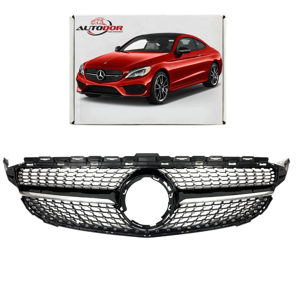 Mrecedes C W205 2018- Lift Atrapa Přední Gril Diamantový Černý A2058881200