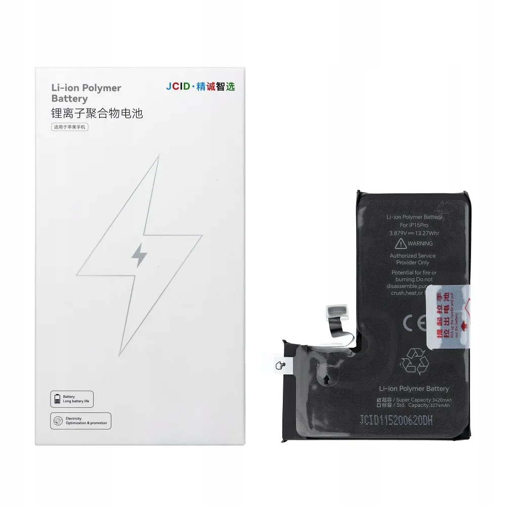 Jcid baterie pro iPhone 15 Pro 3430 mAh (zvýšená kapacita)