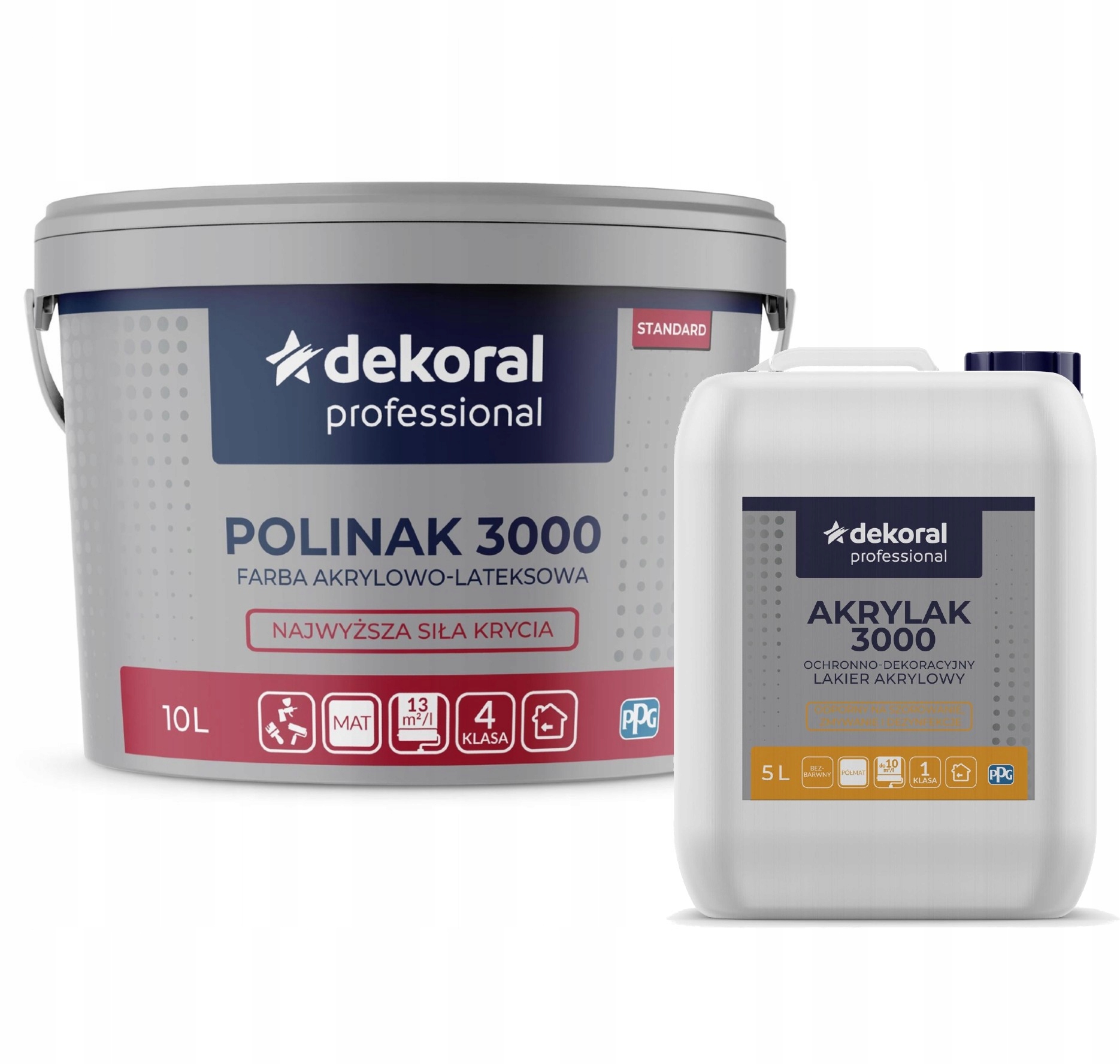 Sada farieb Dekoral Polinak 3000 10L Lak 5L