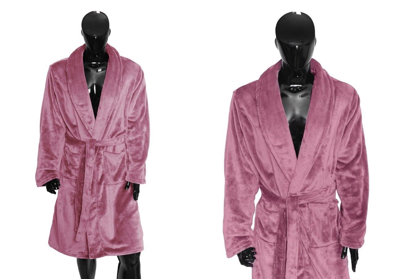 Celoroční Plyšový Růžový Dámský Župan M